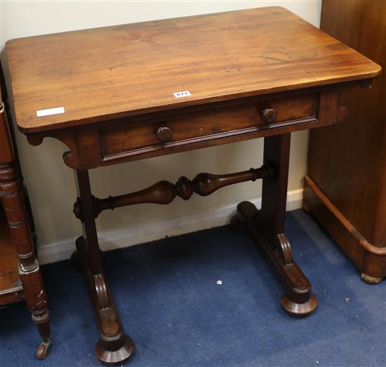 An early Victorian mahogany work table 77cm.
